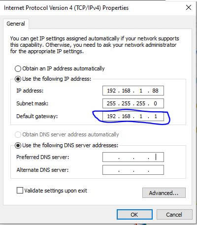Computer Gateway IP Address