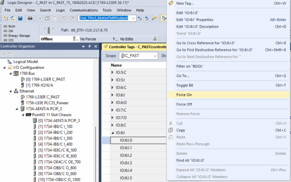 How to Force I/O in Studio 5000 for PLC Troubleshooting